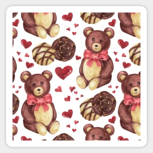 Lovely Bears and Candies Pattern Sticker